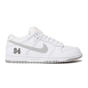 Nike SB Dunk Low Supreme 94 White/Metallic Silver Size 13 - Rare Limited Edition
